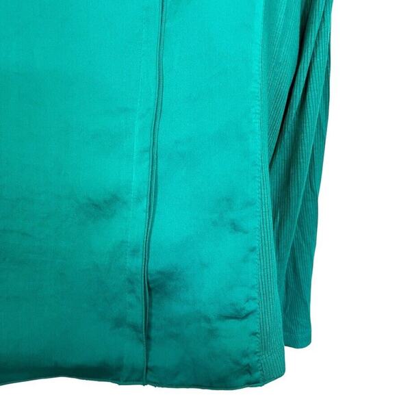 INC International Concepts Satin Long Sleeve Moto Jacket Asymmetrical Green 2X - Picture 11 of 16